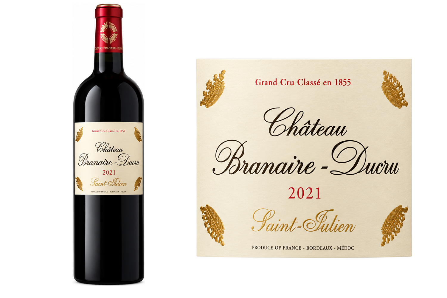 Château Branaire-Ducru 2021 · bouteille et étiquette