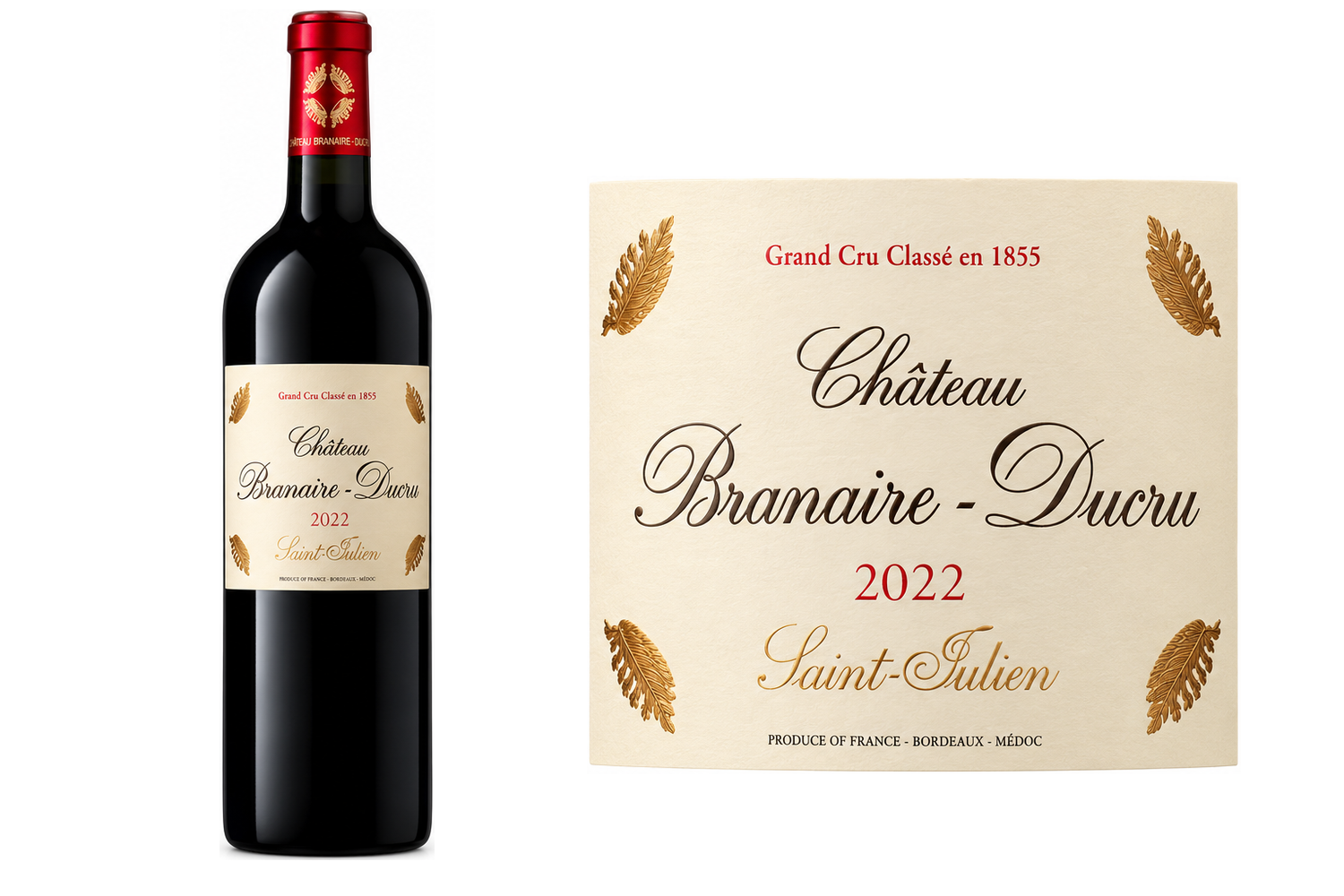 Château Branaire-Ducru 2022 · bouteille et étiquette
