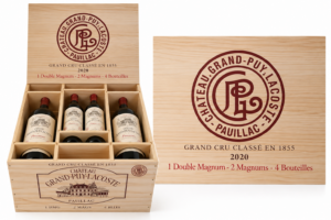 Caisse Variation Grand-Puy-Lacoste 2020 : un double magnum, deux magnums et quatre bouteilles