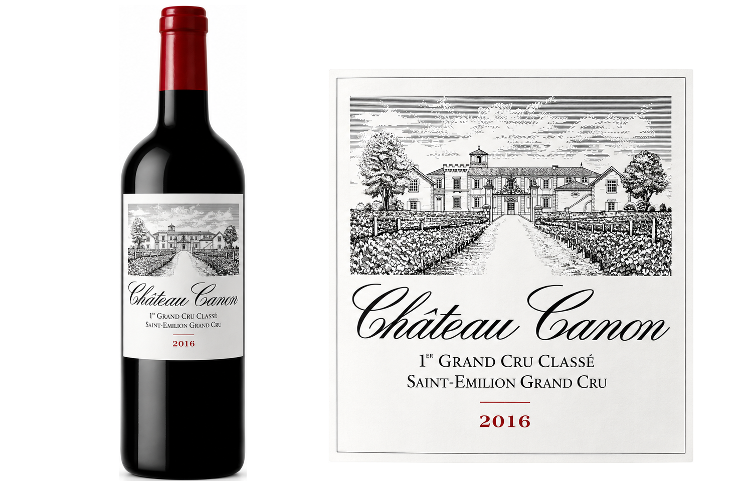 Château Canon 2016 · bouteille et étiquette