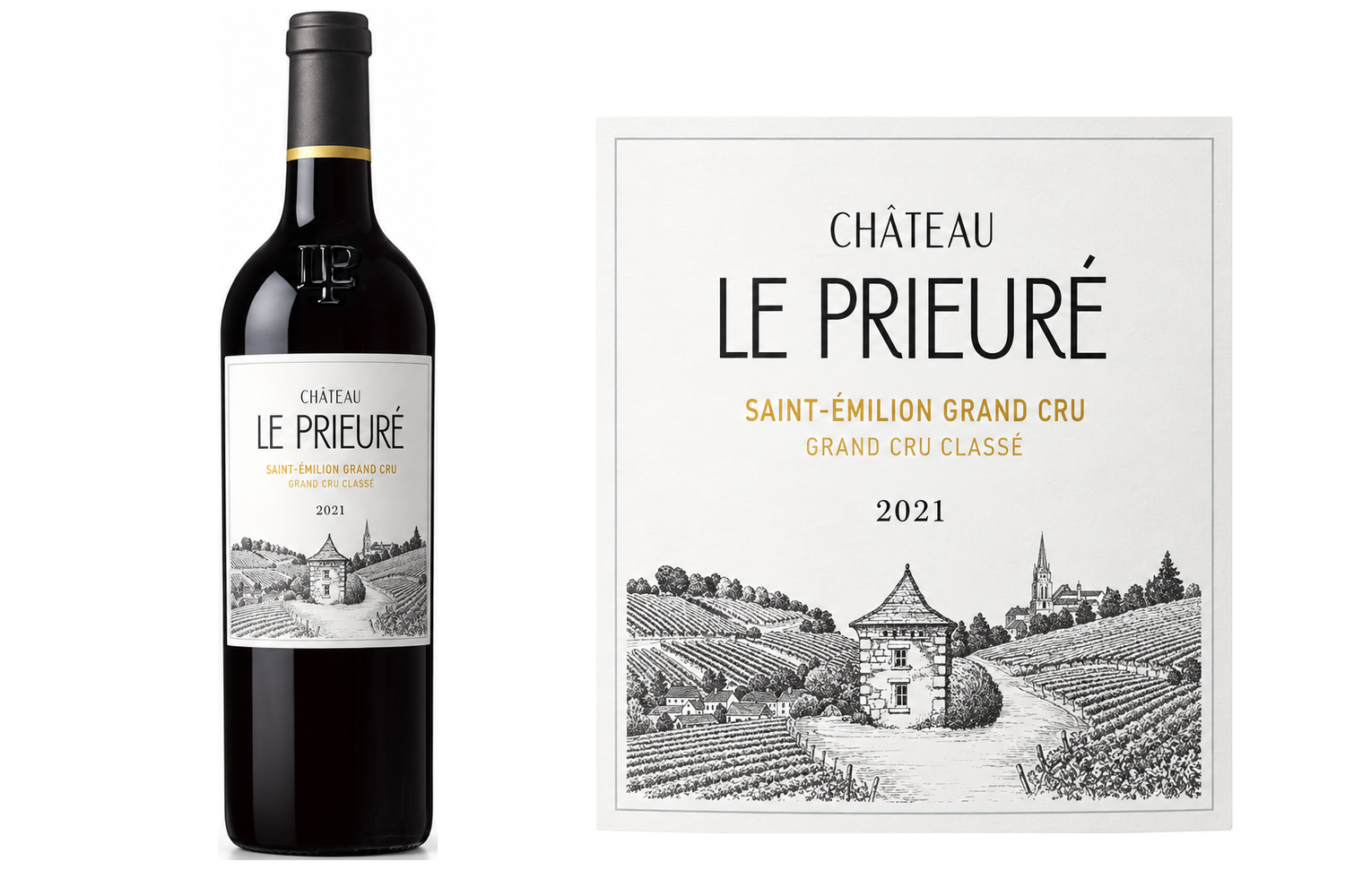 Château Le Prieuré 2021 · bouteille et étiquette