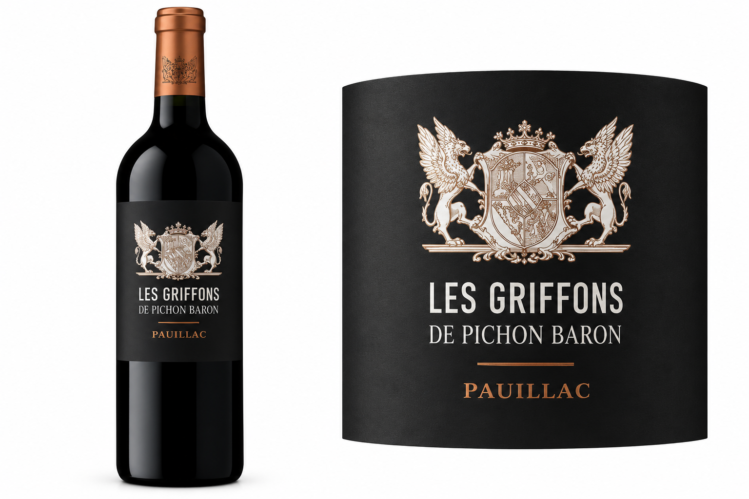 Les Griffons de Pichon Baron 2021 · bouteille et étiquette