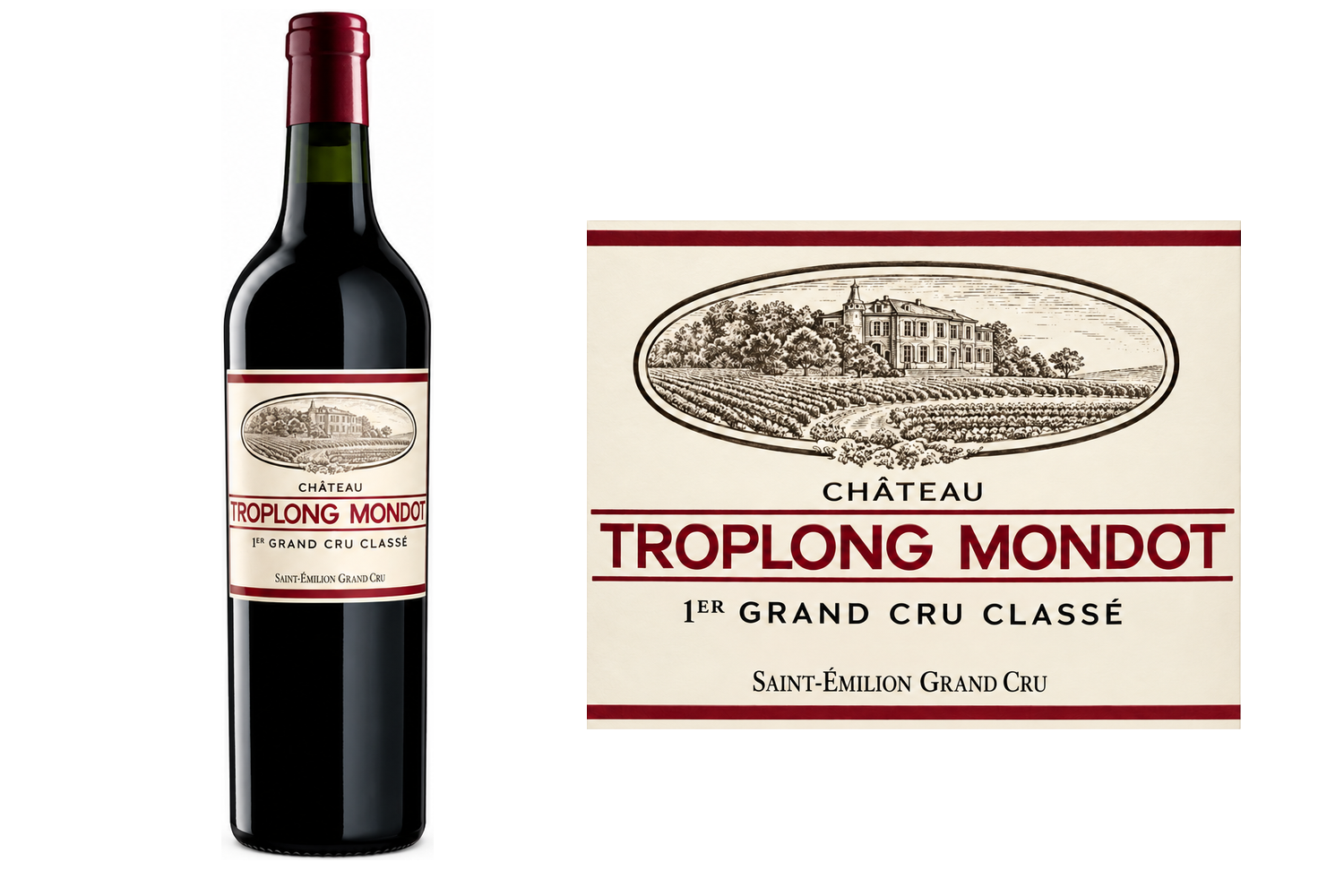 Château Troplong Mondot 2021 · bouteille et étiquette