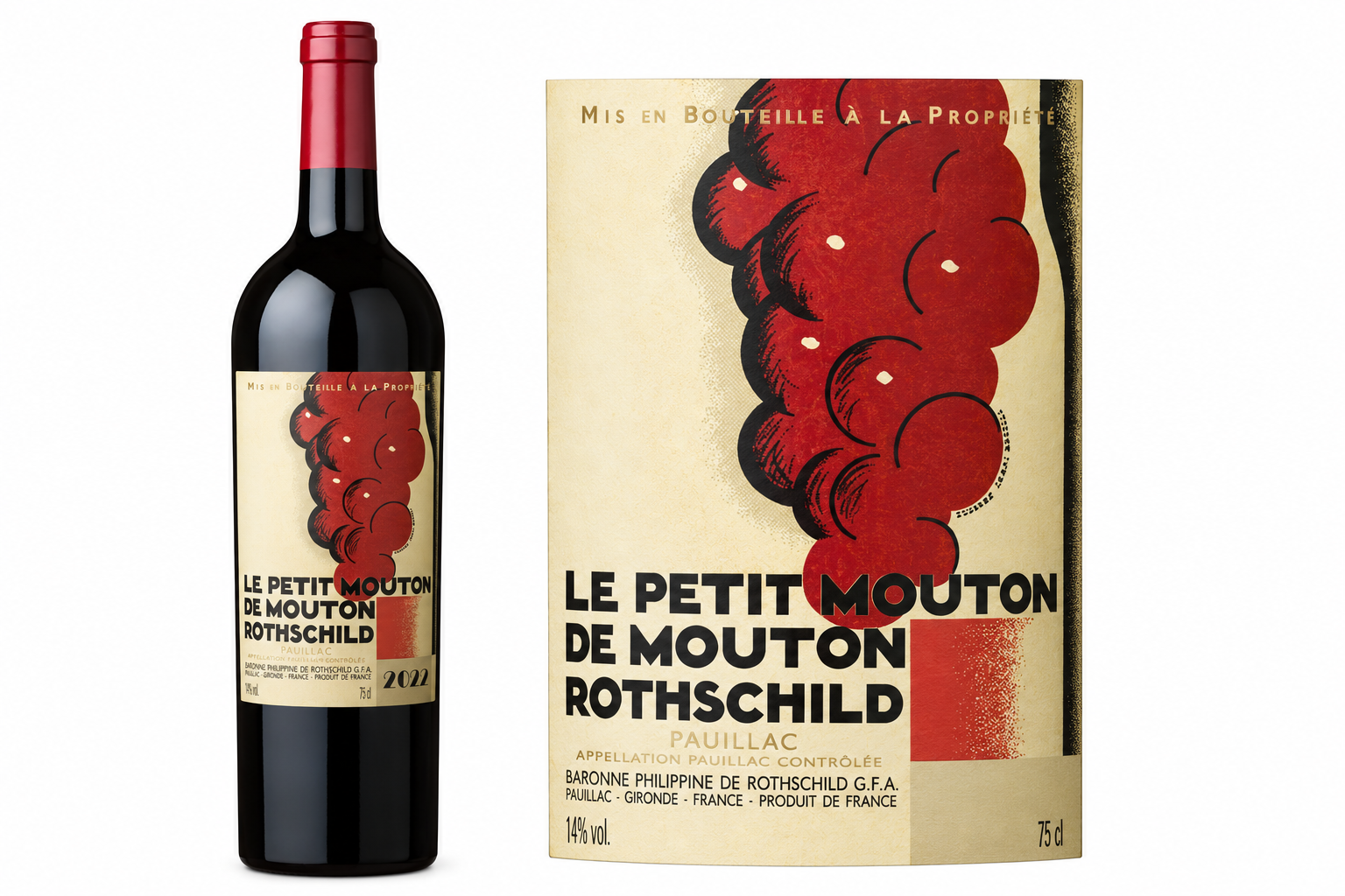 Le Petit Mouton de Mouton Rothschild 2022 · bouteille et étiquette